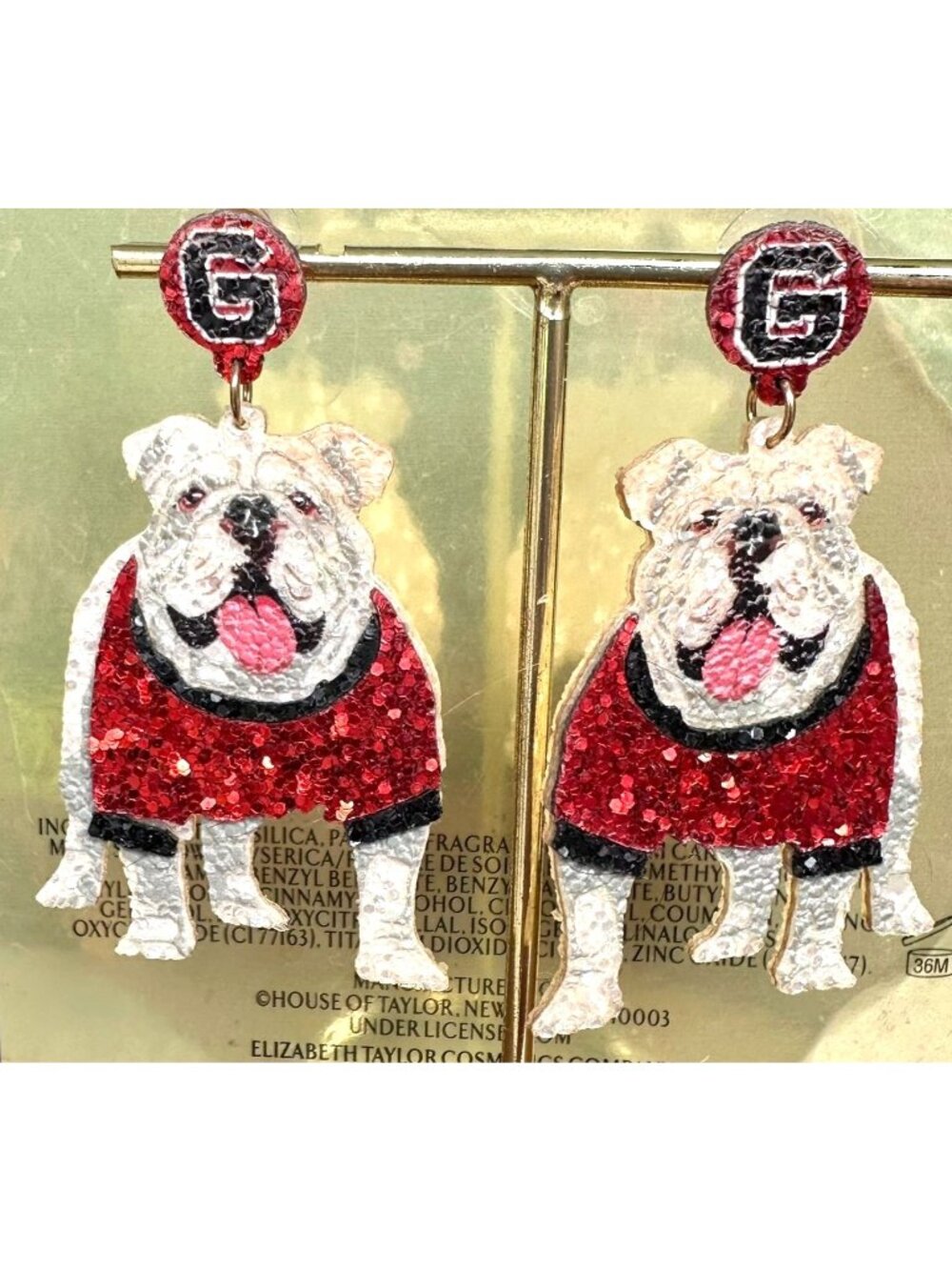 Georgia Bulldog Earrings UGA Football University of Georgia Dangle Posts New